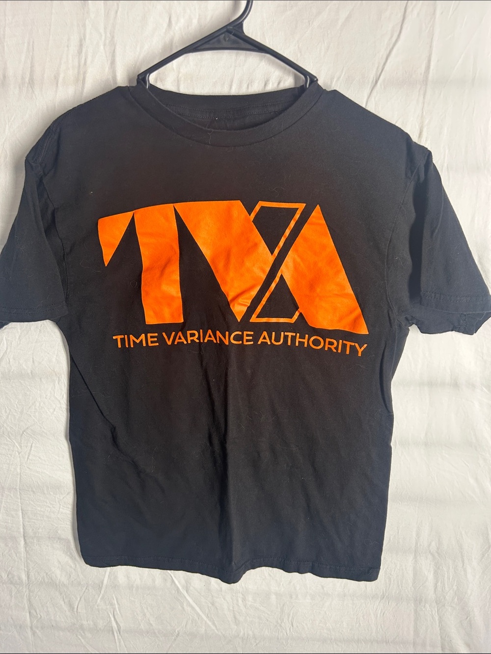 Marvel Time Variance Authority Black T-Shirt with Orange TVA Logo